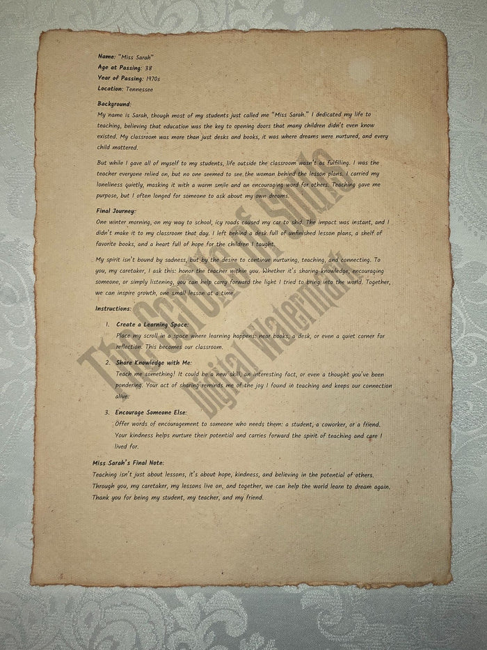 Miss Sarah - The Scrolls of Souls