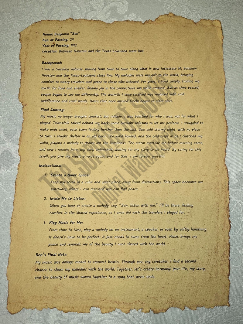 Ben's scroll. Part of Branching Plot Books.