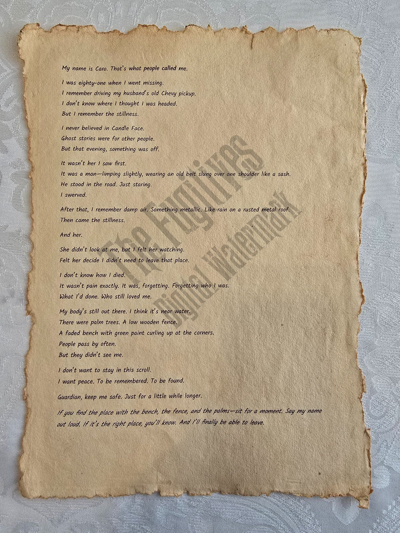 Caro's scroll. Part of Candle Face Chronicles.