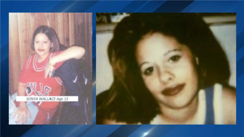 A side-by-side comparison of two images of Sonya Wallace, age 15, who has been identified as a possible Candle Face victim. Part of the Candle Face Chronicles.