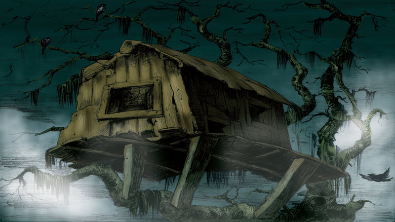 The decaying treehouse from The Empty Lot Next Doo was a place of childhood adventure turned into a haunting reminder of Candle Face’s presence.